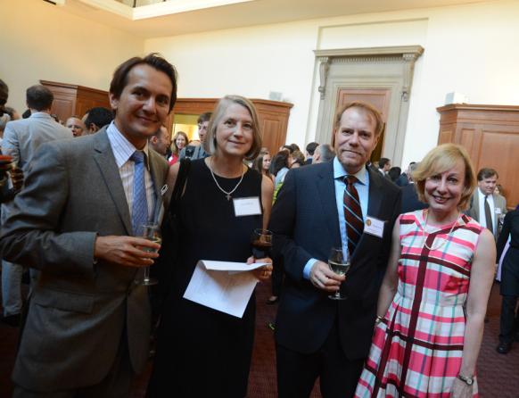 2013 PULITZER PRIZE LUNCHEON (left to right) Marius Linguraru, Lynn Medford, Criticism winner Philip Kennicott of The Washington Post and Christine Ledbetter at the luncheon reception at Columbia University.