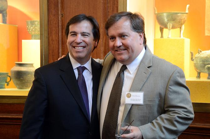 Joey Resnick (left) and Investigative Reporting winner David Barstow of The New York Times.