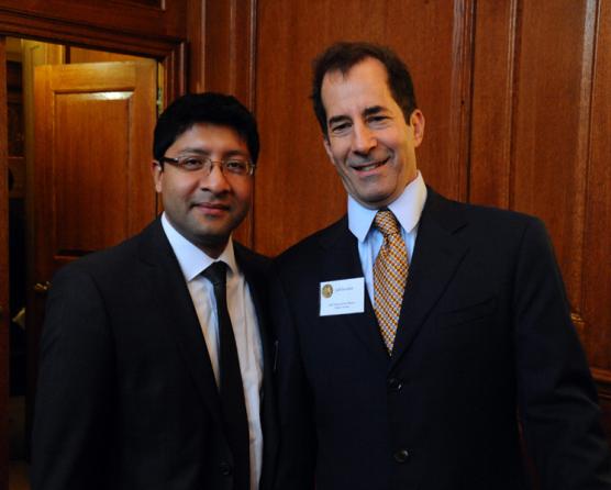 Ruben Vives (left) and Jeff Gottlieb of the Los Angeles Times (Public Service winner).