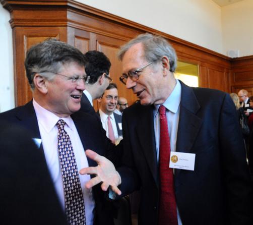 David Kennedy, former Pulitzer Board member (left) and Eric Foner (History winner).