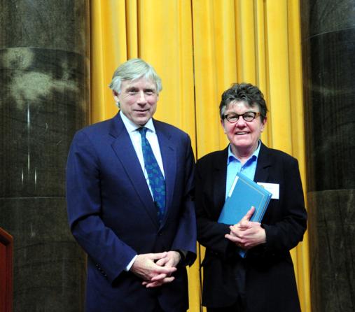 Lee C. Bollinger presents the 2011 Pulitzer Prize in Poetry to Kay Ryan.