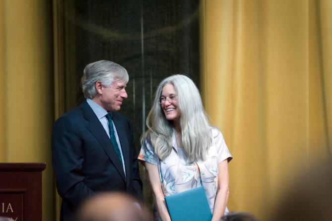 Lee C. Bollinger presents the 2013 Pulitzer Prize in Poetry to Sharon Olds.