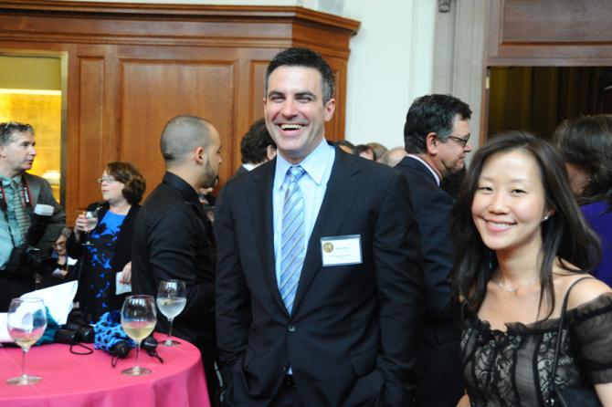 2012 PULITZER PRIZE LUNCHEON: Music Prize winner Keven Puts and his wife, Lisa Kim, at the luncheon reception at Columbia University.