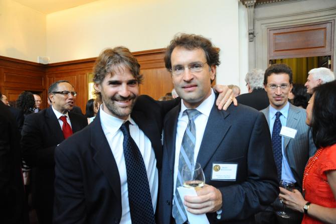 Jeffrey Gettleman (International Reporting winner, left) and David Kocieniewski (Explanatory Reporting winner).