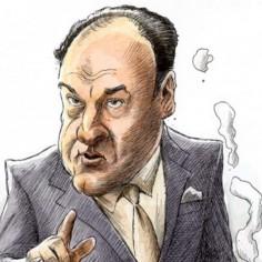 Zyglis' depiction of James Gandolfini as Tony Soprano